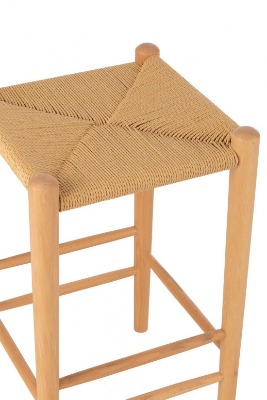 J Line Bar Chair Orient Beech Wood Rope Natural bar chairs stools.