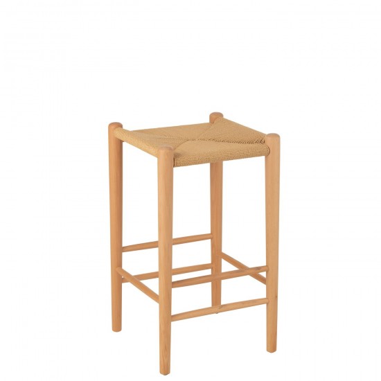 J Line Barstoel Orientaal Essenhout Touw Naturel barstoelen JO46022.
