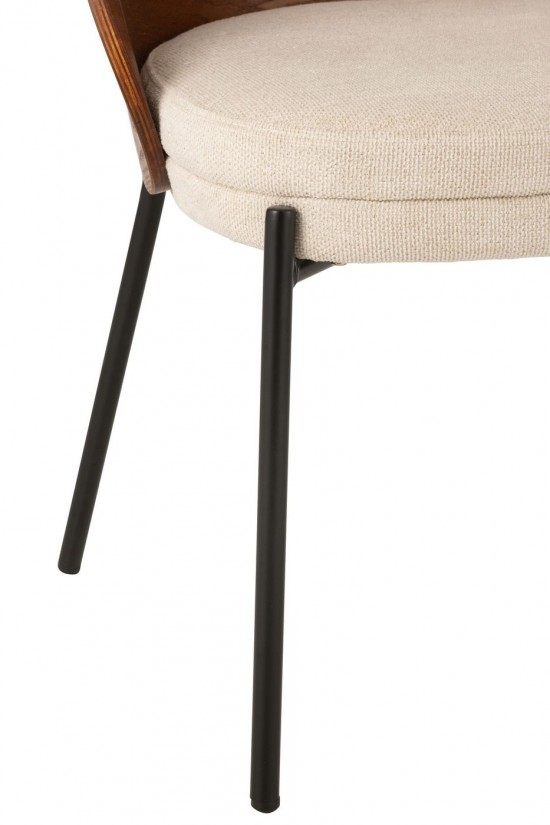 J Line Chair Lone Ply Wood Metal Brown Beige dining chairs.