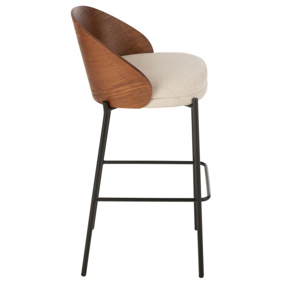 J Line chaises tabourets de bar Jolipa Chaise De Bar Lone Contreplaque Metal Marron Beige.