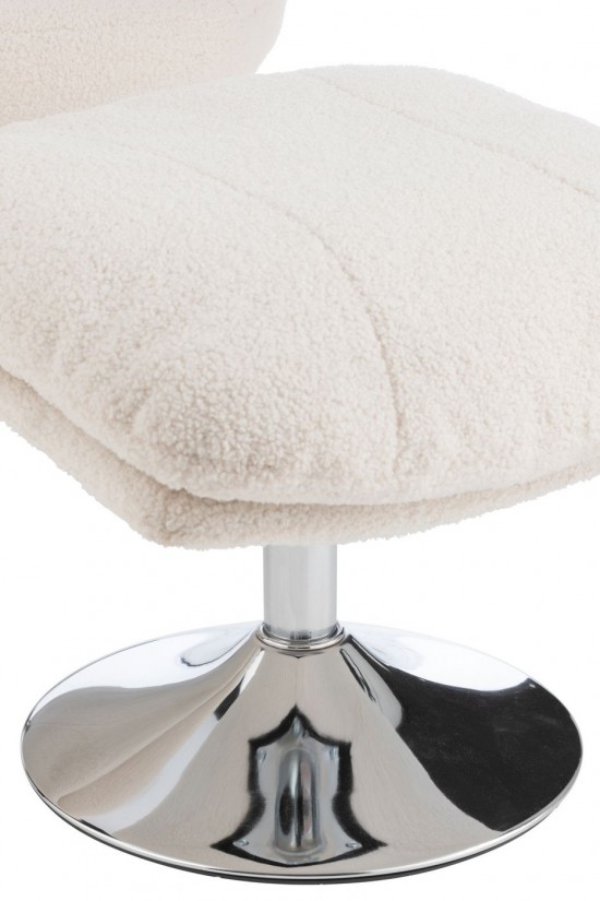 J Line Relax Chair Footstool Lay Metal Plywood Cream Silver lounge seats couches longchairs.