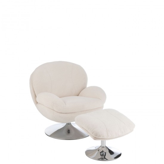 J Line Relax Zetel Voetbank Metaal Multiplex Creme Zilver relax JO46037.