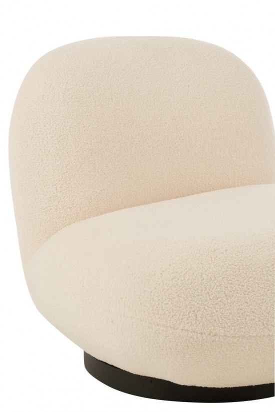 J Line Lounge Chair Snow Poplar Wood Foam White Black lounge seats couches longchairs.