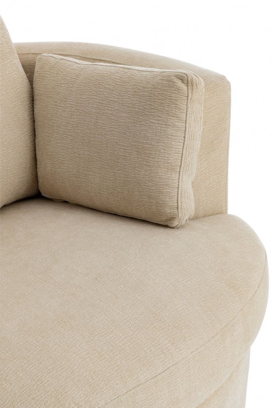 Jline Loungestuhl Swiv Pappelholz Schaum Beige Sessel.