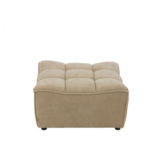 J Line fauteuils Jolipa Pouf Grid Bois De Peuplier Mousse Beige Fonce.