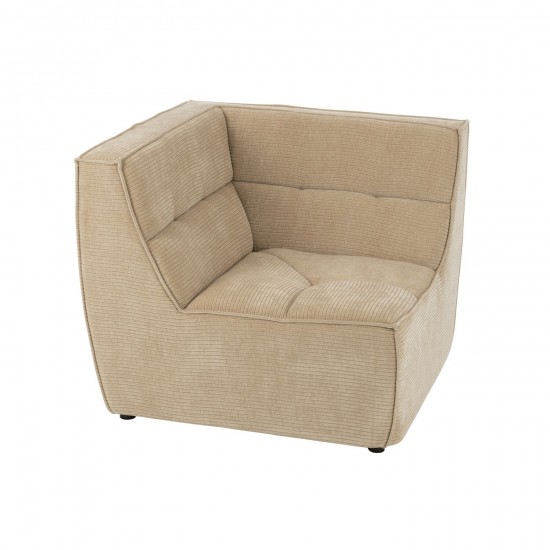 J Line fauteuils Jolipa Sofa De Coin Grid Bois De Peuplier Mousse Beige Fonce.