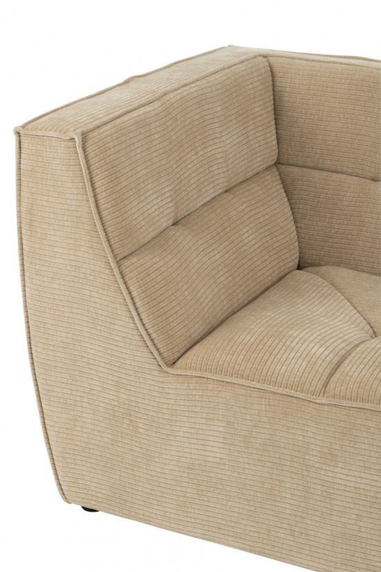 J Line Poltrona Ad Angolo Grid Legno Di Pioppo Spugna Beige Scuro Sofa Esquinero Grid Alamo Espuma Beige Oscuro.