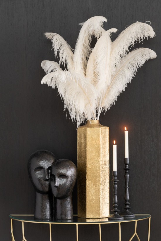 Jline Jarron Cuadrado Metal Oro Large.