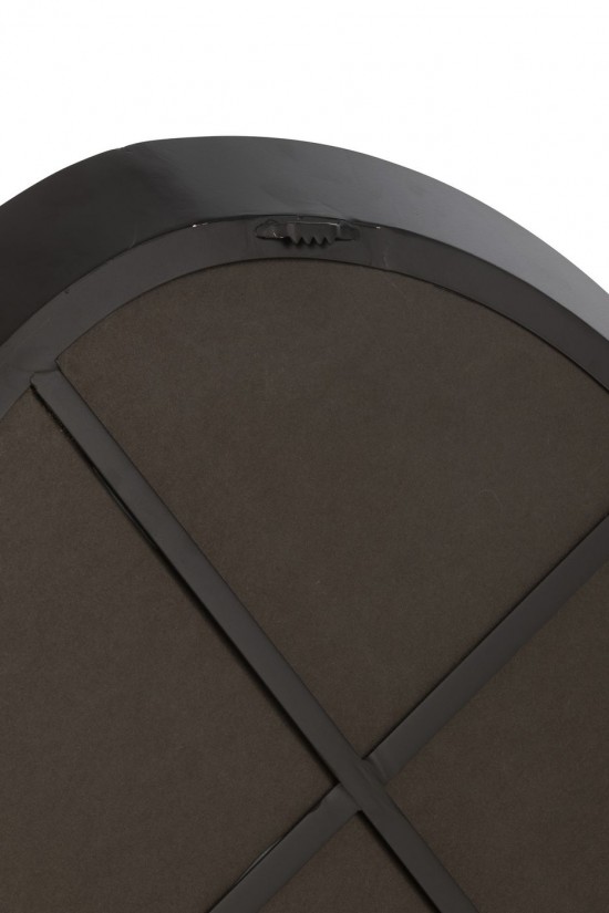 J Line Miroir mural Miroirs murals Jolipa Miroir Mural Rond Metal Verre Noir Small.