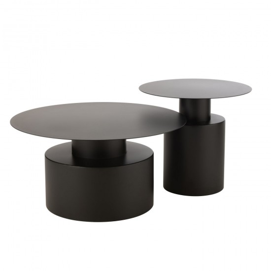 Jline Salontafel Rond Metaal Zwart.