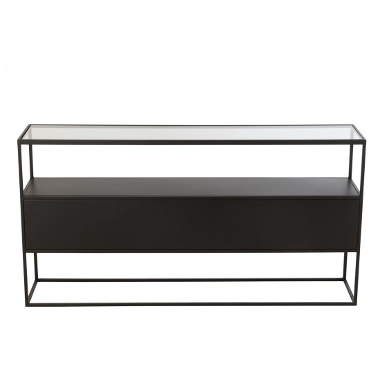 Jline Console Vierkant Metaal Glas Zwart.