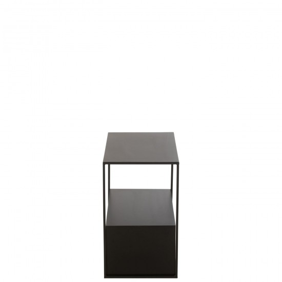 J Line tables d appoint bouts de canapé Jolipa Table Gigogne Rectangle Metal Mdf Noir.
