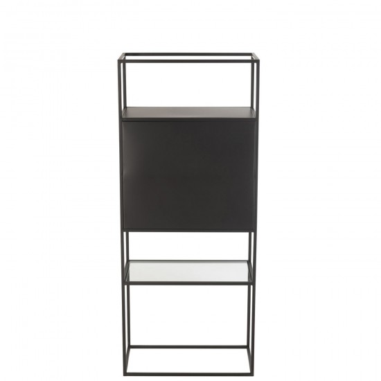 J Line armoires etageres rayons ouvertes Jolipa Etagere Metal Verre Noir.
