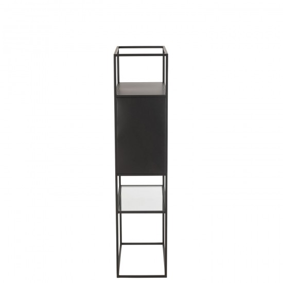 Jline Rek Metaal Glas Zwart.