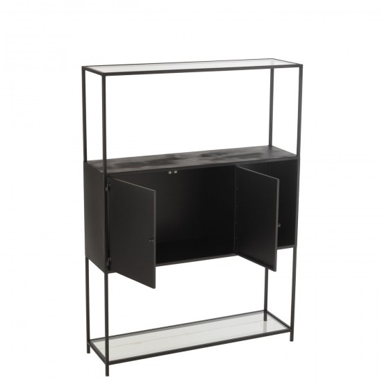JLine J Line Rek Metaal Glas Zwart hangrekken.