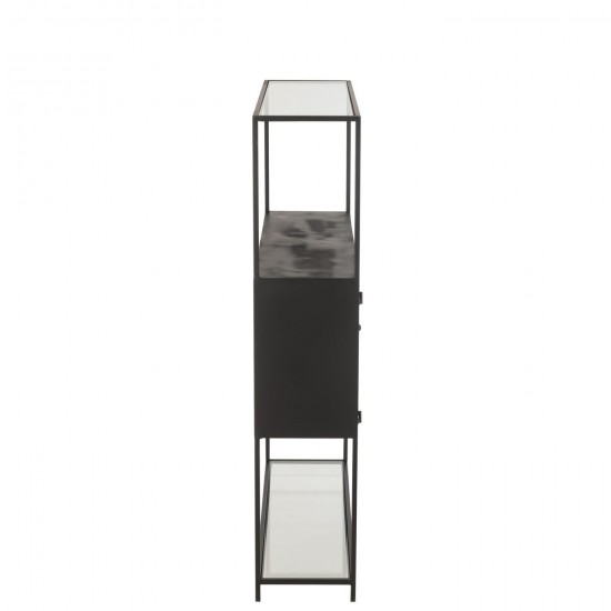 J Line étagères accroches Jolipa Etagere Metal Verre Noir.