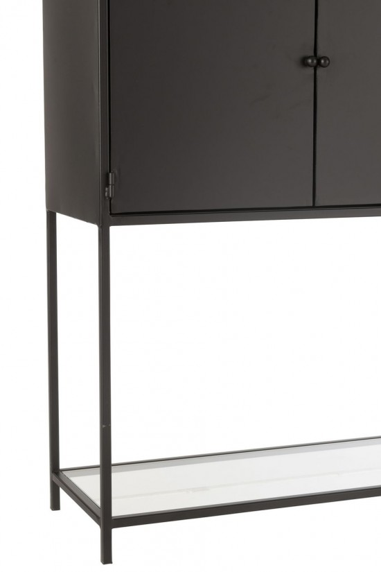 J Line Shelf Rectangle Metal Glass Black hanging racks.
