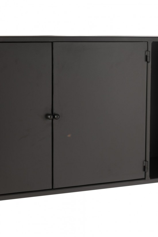 Jline Regal Rechteckig Metall Glas Schwarz hangregale.