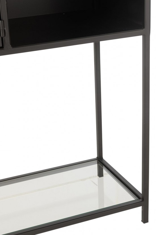Jline Estanteria Metal Vidrio Negro.