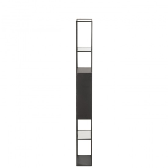 J Line armoires etageres rayons ouvertes Jolipa Etagere Ricard Metal Verre Noir.