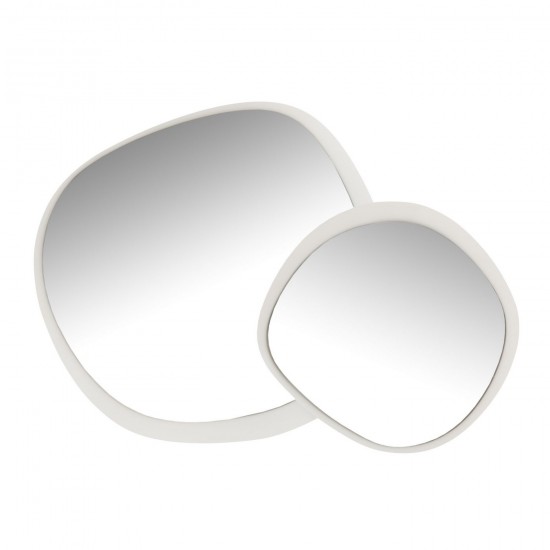 Jline Wandspiegel Metaal Glas Wit Large.