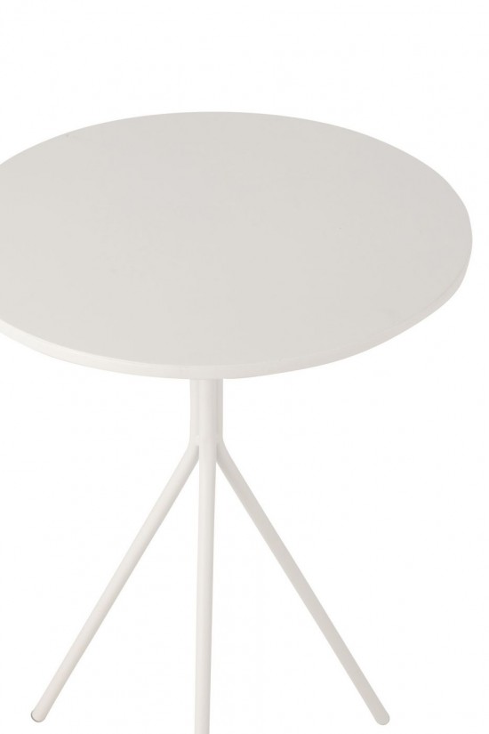 J Line tables d appoint bouts de canapé Jolipa Table De Salon Rond Metal Blanc.