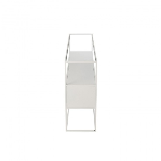 J Line tables de drapier murales Jolipa Console Carré Metal Verre Blanc.