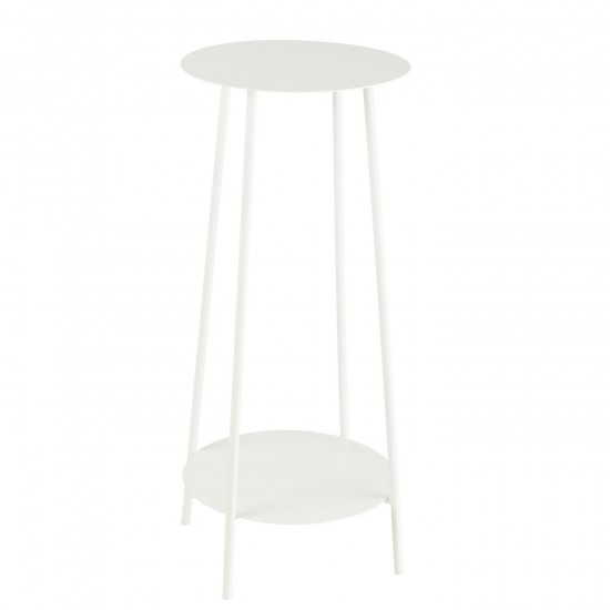 J Line Bloemenstaander Twee Metaal Wit vierkante staanders sokkels kolommen kolonnen zuilen JO46258.