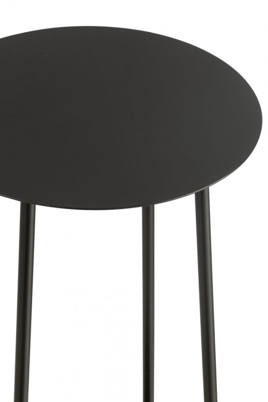 J Line socle carre bois piédestal Jolipa Stand De Fleurs Deux Metal Noir.