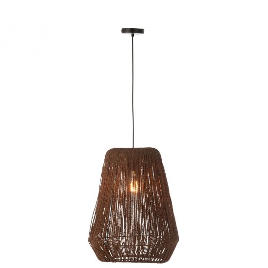J Line Hanglamp Vlecht Metaal Palm Zwart Large hang pendellampen licht JO46285.