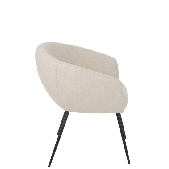 J Line chaises de repas Jolipa Chaise Wales Acier Mousse Ivoire.