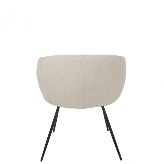 Jline Stoel Wales Staal Schuim Ivoor.