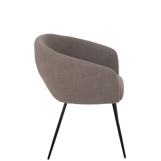 J Line chaises de repas Jolipa Chaise Wales Acier Mousse Taupe.