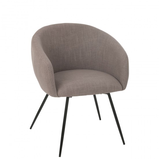 J Line Stoel Wales Staal Schuim Taupe stoelen eetkamerstoelen eethoekstoelen eettafelstoelen eetstoelen JO46310.