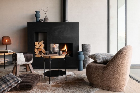 Jline Mesa Auxiliar Bio Mdf Hierro Negro Natural.