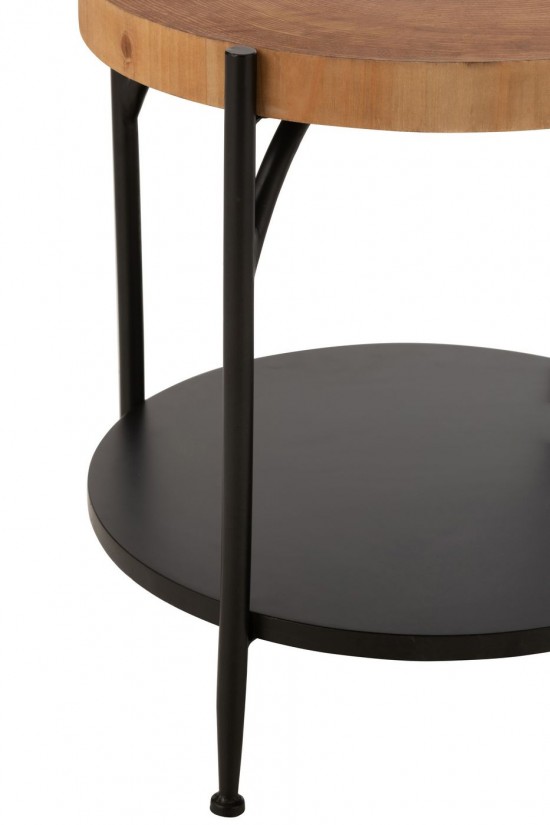 J Line tables d appoint bouts de canapé Jolipa Table Gigogne Bio Mdf Fer Noir Naturel.
