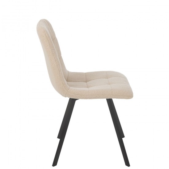 J Line chaises de repas Jolipa Chaise Clark Metal Polyester Blanc.