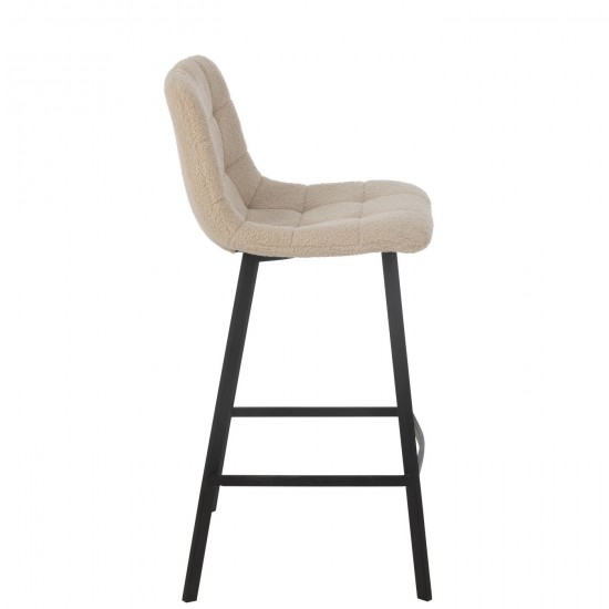 J Line chaises tabourets de bar Jolipa Chaise De Bar Kent Metal Polyester Blanc.