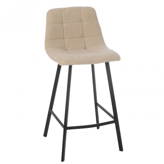 J Line Barstoel Kent Metaal Polyester Wit barstoelen JO46336.