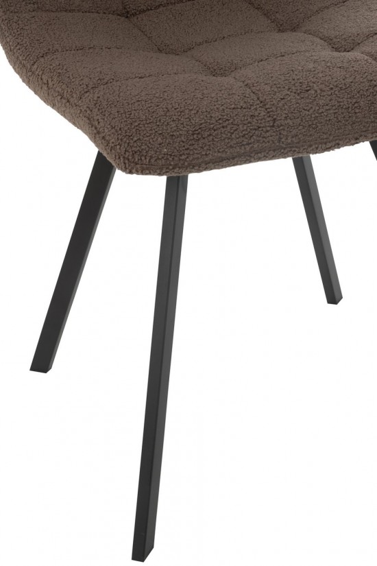 J Line Dining Chair Clark Metal Polyester Brown dining chairs.