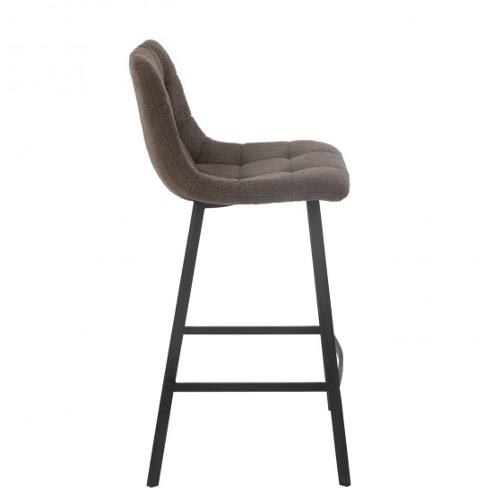 J Line chaises tabourets de bar Jolipa Chaise De Bar Kent Metal Polyester Brun.