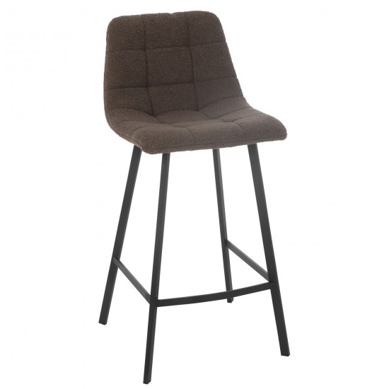 J Line Barstoel Kent Metaal Polyester Bruin barstoelen JO46338.