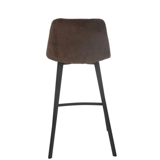 Jline Barstoel Kent Metaal Polyester Bruin.