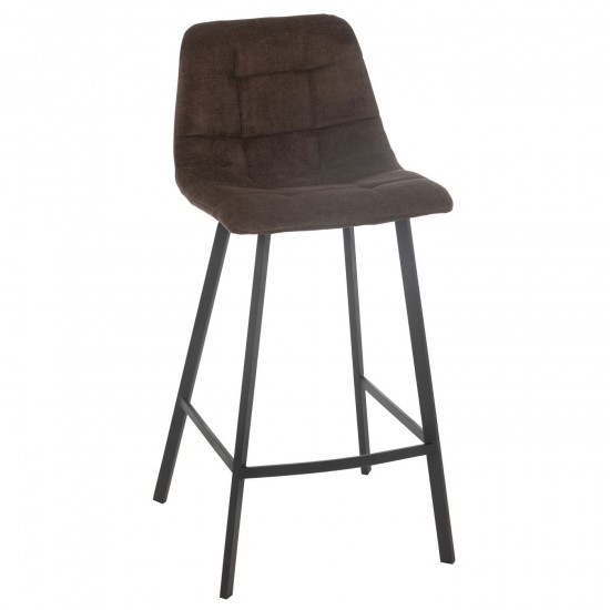 J Line Barstoel Kent Metaal Polyester Bruin barstoelen JO46340.