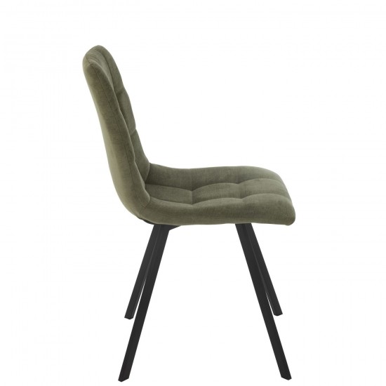 J Line chaises de repas Jolipa Chaise Clark Metal Polyester Vert.