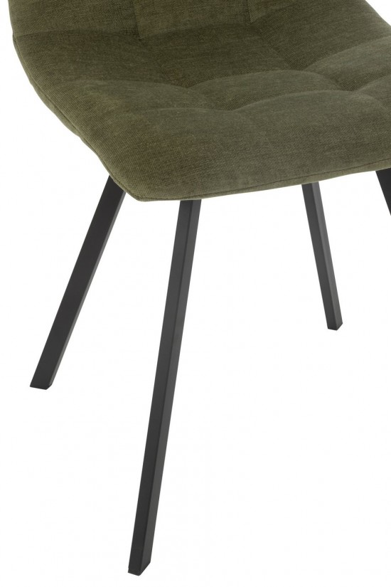 J Line Dining Chair Clark Metal Polyester Green dining chairs.