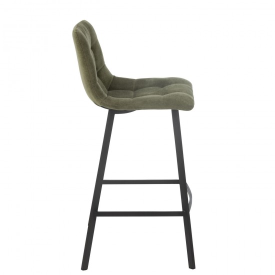 J Line chaises tabourets de bar Jolipa Chaise De Bar Kent Metal Polyester Vert.