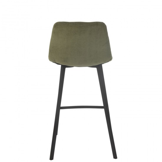 Jline Barstoel Kent Metaal Polyester Groen.