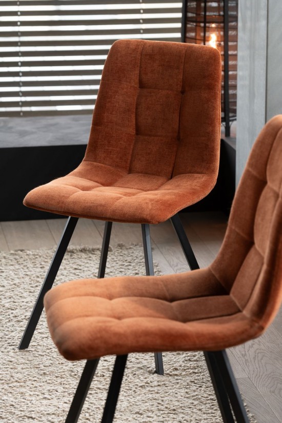 Jline Silla De Comedor Clark Metal Poliester Oxido.