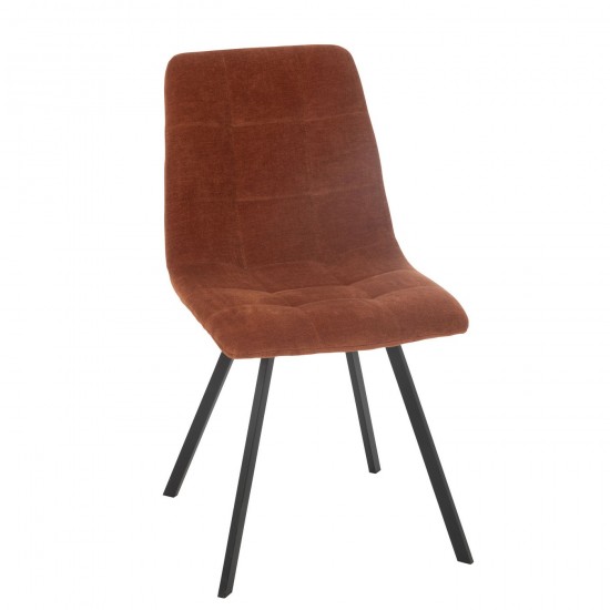 J Line Eetstoel Clark Metaal Polyester Roest stoelen eetkamerstoelen eethoekstoelen eettafelstoelen eetstoelen JO46343.